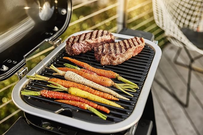 Weber Lumin Compact Electric Grill, Black, with Lumin Compact Stand