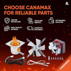 Traeger Grill Parts Kit by Canamax - Complete Set for Pellet Grill Auger Motor, Induction Fan, Fire Burn Pot, Hot Rod Igniter, Fuse, Power Cord - Compatible with Traeger, Pit Boss, Camp Chef, Z Grills