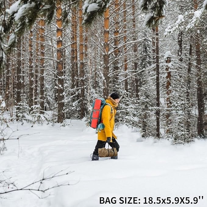 DANCHEL OUTDOOR HT02 4 Season Hot Tent With Stove Jack - Waterproof Yurt for 1-3 Person Backpacking, 6.6lbs, 210T Rip-Stop Polyester, Brown, 10.5ft/3m Diameter