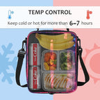Tirrinia Expandable Insulated Lunch Bag for Men Women – Leakproof Reusable Cooler LunchBox for Kids & Adults with Shoulder Strap, Perfect for Work, School, Office, Travel,Starlight
