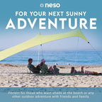 Neso Gigante Portable Beach Tent Sun Shelter - Lightweight Beach Shade Canopy - Easy Setup for Family Outings - Patented Reinforced Corners - UPF 50+ Sun Protection - 8ft Tall, 11 x 11ft - Lemon