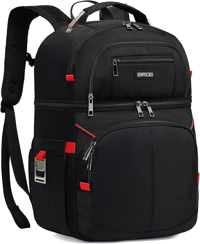 Insulated Cooler Backpack,Double Deck Leakproof Cooler Bag,Insulated Backpack Cooler Lunch Backpack for Men Women