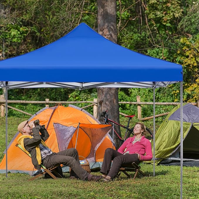 NEWBULIG Pop Up Canopy 9.5x9.5 FT Easy Up Tents for Camping Parties Events Beach Backyard Portable Outdoor Shelter Heavy Duty Instant Sun Shade with Sand Bags