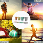 ME.FAN Silicone Collapsible Travel Cup - Silicone Folding Camping Cup with Lids - Expandable Drinking Cup Set - Portable, Graduated [9.22oz]