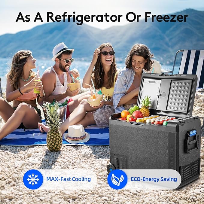 BODEGACOOLER 12 Volt Car Refrigerator, 61Quart (58L) Car Fridge WIFI APP Control, Protable Freezer -4℉-68℉, RV Electric Cooler 12/24V DC 100-240V AC for Outdoor, Truck, Van, Vehicles, Camping, Travel