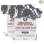 Grizzly Gear Emergency Food Rations- 3600 Calorie Blueberry Bars (2 Pack) - 6 Day, 144 Hour Supply For Disaster, Hurricane, Flood Preparedness - Less Sugar, More Nutrients - 5 Year Shelf Life