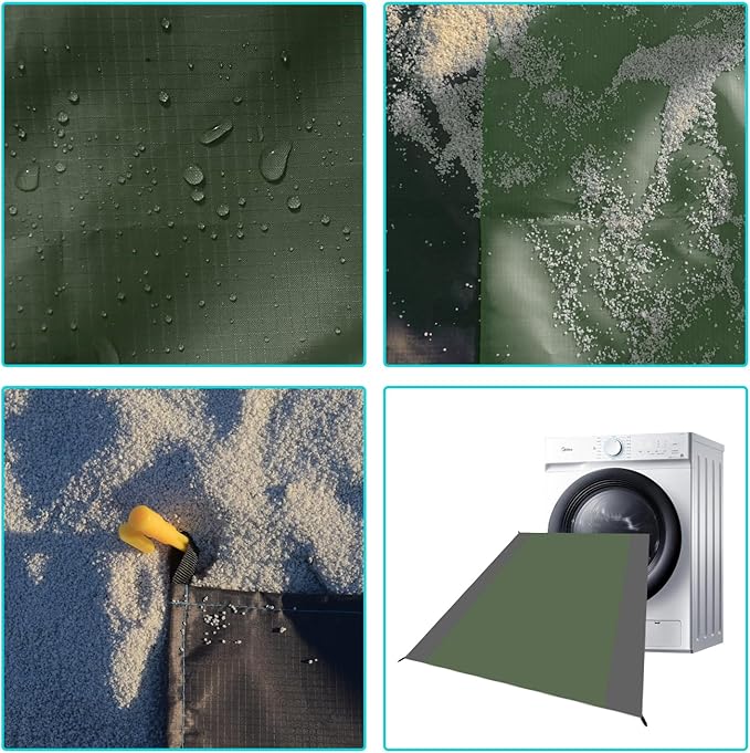 Waterproof Camping Tarp Lightweight Multifunctional Tent Footprint for Camping, Hiking Backpacking, Compact Tent Tarp Ground Sheet Mat for Ground or Under Tent（55.1" x 78.7" | Dark Green）