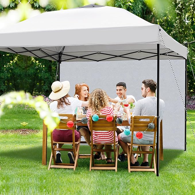 Joramoy Instant Canopy Sidewall 10×10 for Pop Up Tent, Waterproof Sunwall for Straight Leg Canopy with UV Protection, 1 Pack Side Panels Only(10×10, White)