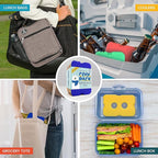 Healthy Packers Ice Packs for Lunch Boxes & Coolers - 8pk Original Cool Pack | Slim & Long-Lasting Reusable Ice Pack for Lunch Bags | Freezer Packs for Coolers (Set of 8)