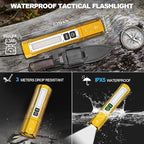 Rechargeable Flashlights High Lumens - Super Bright Small Pocket Magnetic Flashlight, 8 Modes LED Tactical Flash Light, Dual Button Powerful Work Light for Car,Home,Camping,Emergency (1, Yellow Gold)