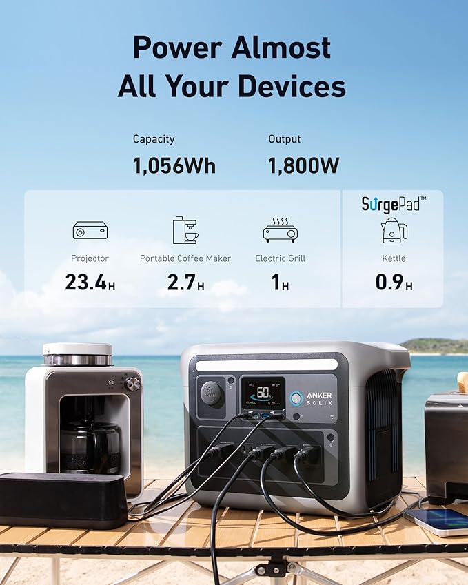 Anker SOLIX C1000 Portable Power Station + Alternator Charger