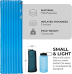 Teton Altos Inflatable Sleeping Pad, Sleeping Mat for Camping, Backpacking, Hiking, Budget Friendly and Durable