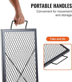 VEVOR X-Marks Fire Pit Grill Grate, Rectangle Cooking Grate, Heavy Duty Steel Campfire BBQ Grill Grid with Handle & Support X Wire, Portable Camping Cookware for Outside Party Gathering, 32 Inch Black