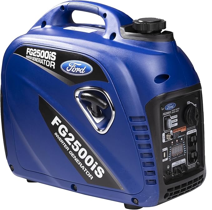 Ford 2500 Watt Gas Inverter Generator, Small Portable & Quiet, Home Use, Camping, Outdoor, CARB Compliant, Parallel Capability, Built Ford Tough, Generadores De Gasolina Silencioso, FG2500IS