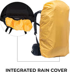 Teton 55L Scout Internal Frame Backpack for Hiking, Camping, Backpacking, Travel, Rain Cover Included, Olive