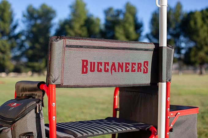 Picnic TIME NFL Unisex-Adult NFL Fusion Camping Chair with Side Table and Soft Cooler, Beach Chair for Adults, Lawn Chair