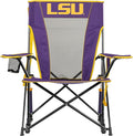 GCI Outdoor Comfort Pro Rocker Camping Chair | Portable Folding Rocking Chair with Durable Armrests & Drink Holder | Official Collegiate Licensed Sideline Sports Chair | LSU Tigers