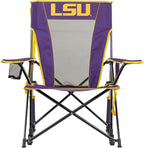 GCI Outdoor Comfort Pro Rocker Camping Chair | Portable Folding Rocking Chair with Durable Armrests & Drink Holder | Official Collegiate Licensed Sideline Sports Chair | LSU Tigers