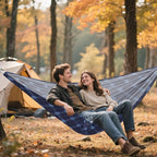 Dark Blue Checks Camping Hammock Indoor Hammock for Camping Travel Accessories