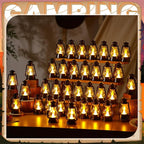 Ferraycle 36 Pcs Mini Lantern for Centerpiece Western Wedding Decor 4 Inch Camping Decorative with LED Candle Vintage Hanging Lantern Ornaments Bulk for Cowboy Cowgirl Xmas Party Decoration (Black)