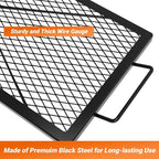 onlyfire Fire Pit Grill Grate, Heavy-Duty Steel Cooking Grate with X-Marks Design for Outdoor BBQ, Camping, Group Gatherings - 36“ X 15”