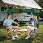 Northroad Folding Camping Chairs with Canopy Shade, Beach Chair w/Cup Holders, Armrests & Carry Bag for Outdoors Travel Sports Fishing, Green