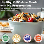 Numanna Family Pack Bucket 144 Servings 1-Month Emergency Meal Kit | Easy-to-Prepare, Non-GMO Freeze-Dried Survival Food | Everyday Meals in Resealable Pouches | Made in USA | 25+ Year Shelf Life