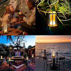 Set of 2 Cordless Table Lamps, LED Rechargeable Table Lamp with 3 Color Stepless Dimmable, Outdoor Table lamp for Patio/ Camping, Indoord Desk Lamp for Bar/ Coffee/ Home (Gold 2 Pcs)