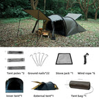 Hot Tent with Stove Jack – 4 Season Waterproof & Windproof Shelter for 1–4 People, Lightweight for Camping, Hiking, Hunting & Fishing
