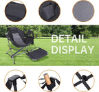 Hammock Chair, Hammock Camping Chair with Removable Footrest, Rocking Chair Outdoor, Camping Chair Swing, Hammock with Stand, Carry Bag, Cup Holder (2 Pack)