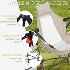 Hammock Folding Camping Chair - Outdoor Portable Swing Camp Chairs Set of 2 with Stand Adults Rocking Swinging Chair for Beach Lawn Patio (Khaki)