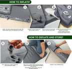 HiiPeak Memory Sleeping Pad, Compact 3" Thick Foam Sleeping Mats with Pillow, 9.5 R-Value Insulated Camping Mattress Pad, Easy Inflate & Deflate, Inflatable Sleep Mat for Backpacking Hiking Car Tent