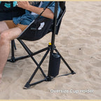 Arrowhead Outdoor Folding Hammock Camp Chair with Detachable Footrest, Stabilized Feet, Padded Headrest and Seat, Large Cup Holders, 300 LBS Weight Capacity, for Camping, Beach, Tailgating