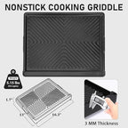 Utheer Stove Top Griddle for Gas & Electric Stove — Flat Top Nonstick Reversible Grill & Griddle Pan for Stovetop Cooking, Lightweight Cast Aluminum, PFAS-Free Ceramic Nonstick, 16.3″ × 13″