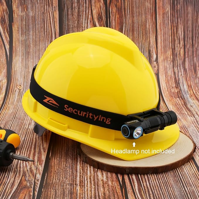 SecurityIng Head Lamp Strap with Bracket, Elastic Headband Adjustable Headlight Strap Headlamp Band for 22mm - 26mm Headlight Bracket