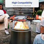 Heat Deflector Fit for Solo Stove Yukon 27”, 304 Stainless Steel Heat Diffuser for Yukon Fire Pit with Grill Gloves & Fix Hoop, Capture and Redirect Warmth, Camping Accessory
