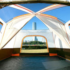 KTT Extra Large Tent 10-12-14 Person(B),Family Cabin Tents,2 Rooms,3 Doors and 3 Windows with Mesh,Straight Wall,Waterproof,Double Layer,Big Tent for Outdoor,Picnic,Camping,Family Gathering