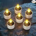 SoulBay Solar Tea Lights Outdoor Waterproof, 6 Pack Small Flameless Flickering Small Bright LED Candles Lights with Dusk to Dawn Sensor for Lanterns Window Chandelier Garden Patio Deck Décor
