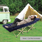 REDCAMP Folding Cot Pads for Sleeping Extra Thick, Soft Comfortable Velvet & Corduroy Cotton Camping Cot Mattress Pad for Backpacking Hiking, Black Blue Brown Grey 75x30 inches