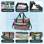 Soft Cooler Bag Floral 40 Cans, Collapsible Insulated Large Lunch Bag for Women, Portable Storage for Camping Travel Picnic BBQ Beach