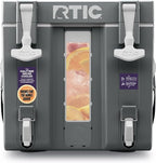 RTIC Halftime Water Cooler Portable Carrier Container, Drink Beverage Dispenser, Stackable with 2 Taps, Bottleless, BPA-Free, for Sports, Camping, BBQ, Parties, Picnic, & More, Dark Grey & Cool Grey