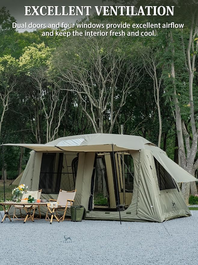 MC TOMOUNT Inflatable Tents for Camping, 6/8/10 Person Large Family Blow Up Camping Tent with Hand Pump, Easy Setup Air Glamping Tent for Outdoor Picnic Party
