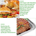 20 Pack Disposable Aluminum Foil Grill Topper Pans with Holes, Perforated Grill Grate Liners Trays for Outdoor Grills, BBQ Grill Accessories for Outdoor Cooking and Camping, 16.2 x11.7 Inch