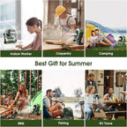 Ausic Portable Misting Fan for Outdoor Cooling, [16-65Hrs] Battery Powered Mist Fans with Water Misters & LED Lantern, 8-Inch, 250mL Tank, for Patios, Home, Outside, Camping, Outdoor&Indoor Use