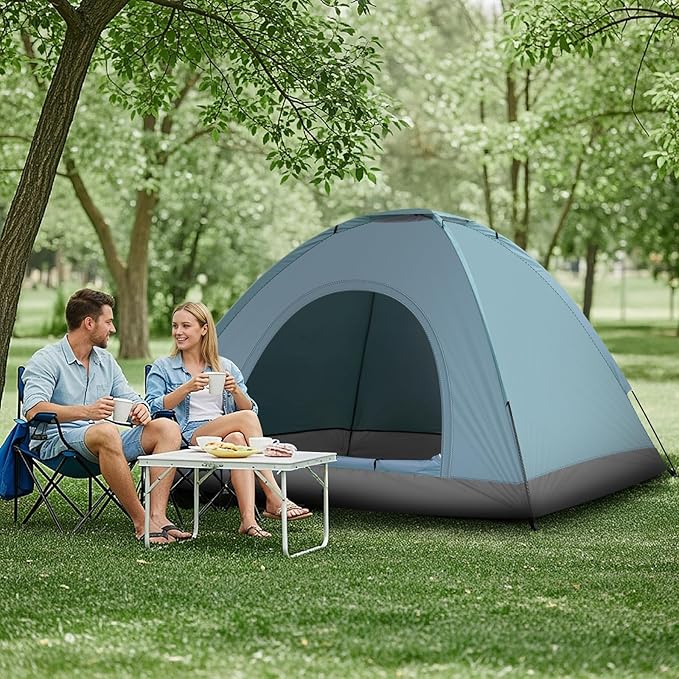 Outvita Camping Dome Tent, 1-4 Person Waterproof Windproof Easy Setup Spacious Family Tents with Carry Bag & Rain Fly for Hiking Backpacking Traveling Glamping Beach