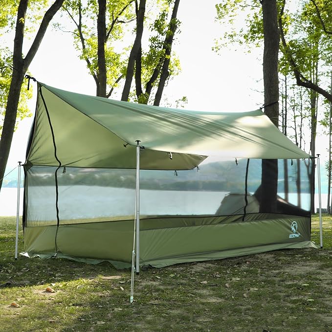 REDCAMP Large Hammock Hot Tent with Stove Jack, Waterproof & Windproof Winter Wall Tent with Snow Skirt, Ultralight 4 Season Tents for Camping, Hiking, Bushcraft, Backpacking, Hunting