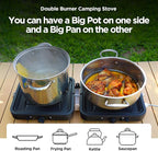 Propane Gas Stove, 17500 BTU, 2 Burner Folding Portable Camping Stove with Carrying Bag, Built to Last, Camp Stove for Camping, Car Travel, Yard Parties, Outdoor Cooking, Backpacking Grill Propane
