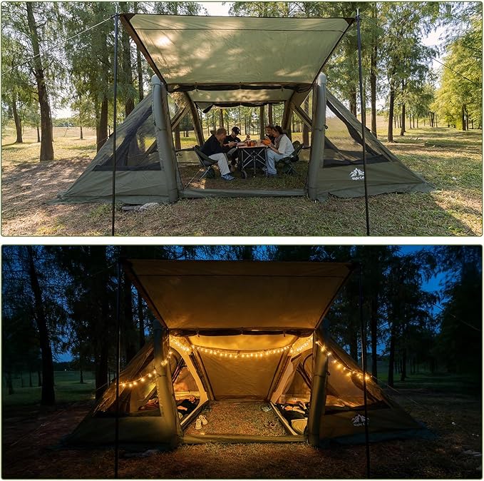 Night Cat Inflatable Tent: Easy Set Up Pump for Family Winter Camping and Outdoor Events