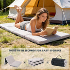 Slsy Camping Cot with 2" Memory Foam Mattress, Upgraded Padded Folding Cot Bed with Carry Bag, Portable Sleeping Cot for Camping, Travel, Beach & Hiking