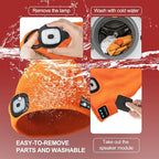 Gifts for Men, Rechargeable Bluetooth Music Unisex Beanie Hat with Light, Valentines Day Gifts for Him, Birthday Gifts for Men, Women, Orange